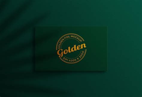 Premium PSD Luxury Green And Gold Business Card Mockup Design