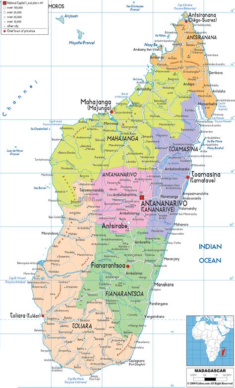 Detailed Political Map of Madagascar - Ezilon Maps