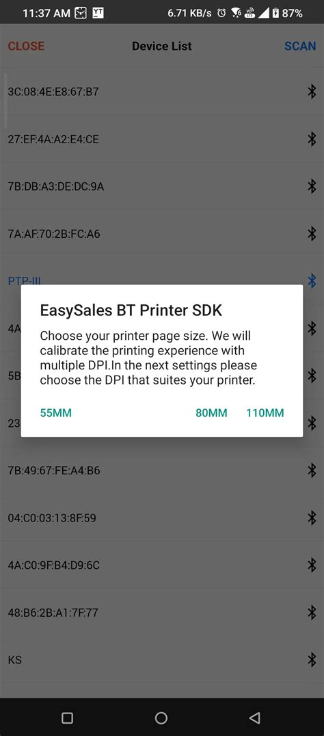 Bluetooth printer setup - EasySales B2B Salesforce Automation