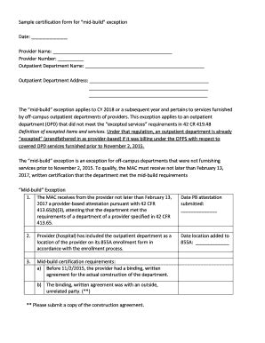 Fillable Online Sample Mid Build Certification Form Sample Mid Build