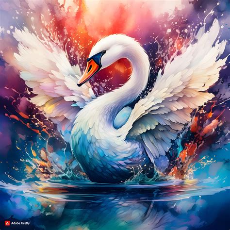 Download Swan Painting Colorful Royalty Free Stock Illustration
