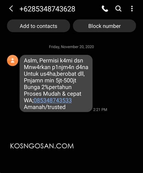 Cara Blokir Sms Iklan Pinjaman Online Di Hp Kosngosan