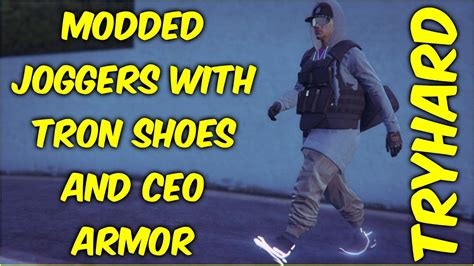 Modded Joggers With Tron Shoes And CEO Armor Merge Glitch Outfit