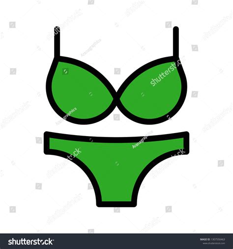 Bikini Lingerie Vector Illustration Filled Design Stock Vector Royalty Free