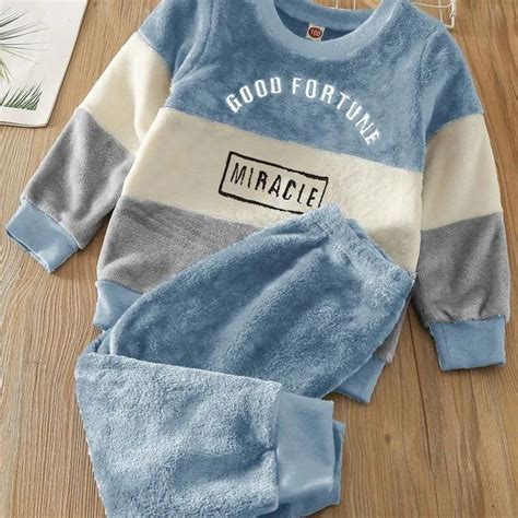 Conjunto De Sudadera Y Pantalón Comodos Y Peludos Para Niños Conjunto