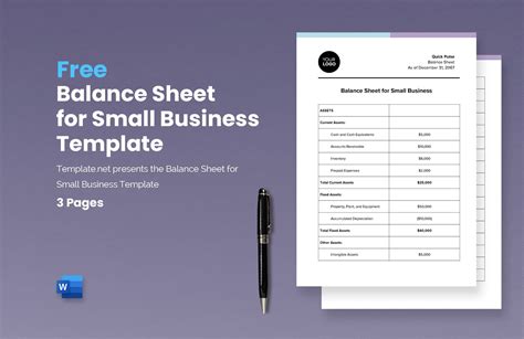 Balance Sheet Templates In Word Free Download