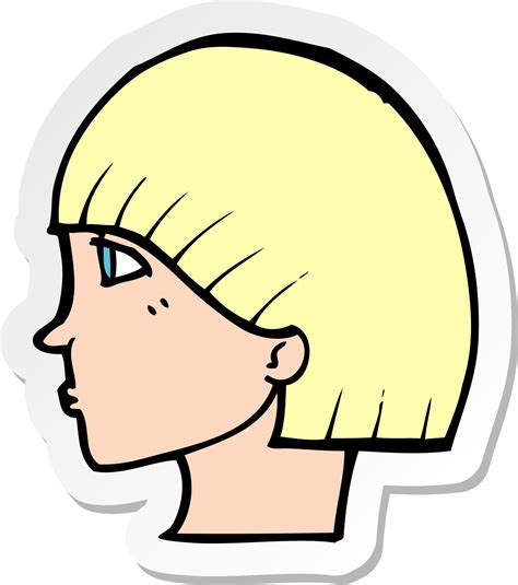 Sticker Of A Cartoon Side Profile Face 10629116 Vector Art At Vecteezy