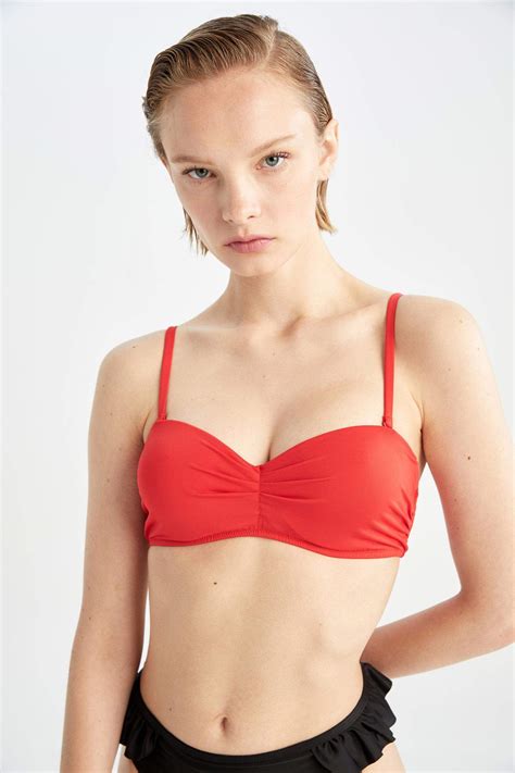 Kırmızı Kadın Fall in Love Regular Fit Bikini Üstü 2418613 DeFacto