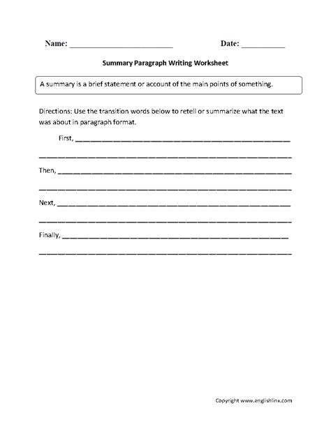 Paragraph Writing Worksheets Free Printable Word Searches