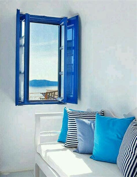 Pin By Mohamad Gimy On Blue Greek Decor Greek Blue Beach House Decor