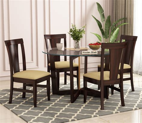 Buy Wilfred Sofie Seater Dining Set Walnut Finish Online In India