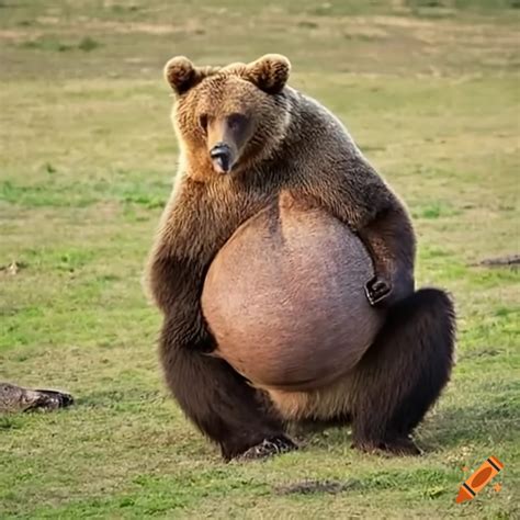 Pregnant Grizzly Bear With A Big Belly On Craiyon