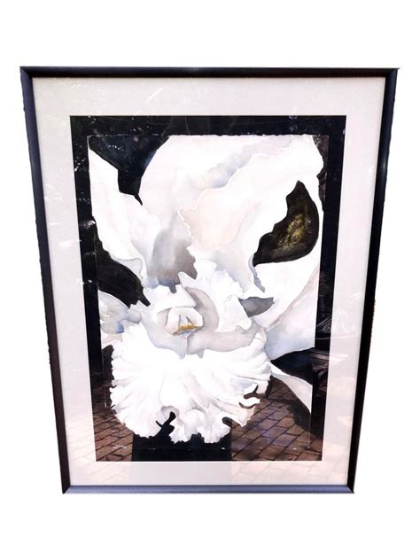 Georgia O'keeffe Black Iris inspired Framed Water Color | Etsy | Iris ...