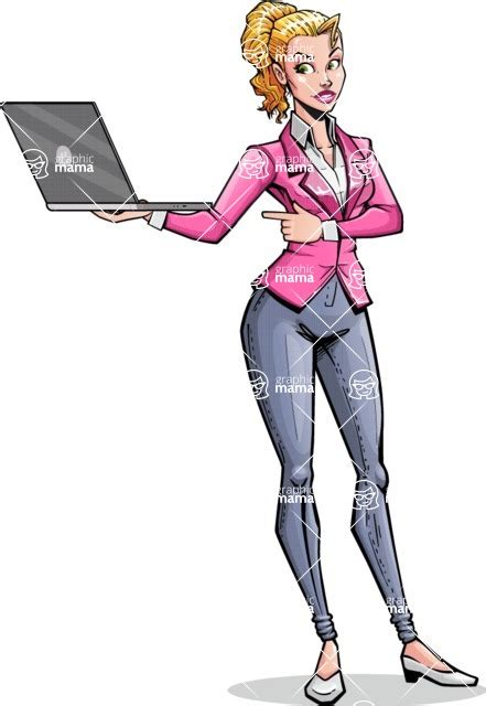 Sexy Business Woman Cartoon