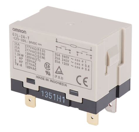 G7l 2a T Dc24 Omron Omron Panel Mount Non Latching Relay 24v Dc Coil