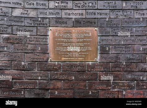 Bricks With The Names Of Music Artists On The Cavern Club Wall Of Fame