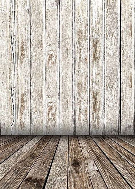 GreenDecor 5x7ft Solid Gray Wood Floor Wall Photography Studio Backdrop