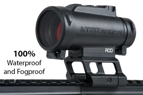 At3 Rco Red Dot Sight With Circle Dot Reticle And Variable Riser Mounts