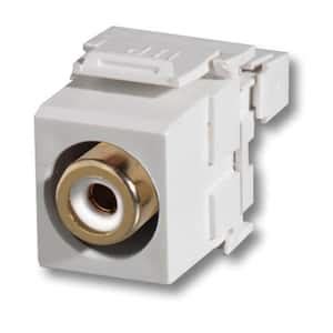 Leviton QuickPort RCA 110 Type Connector With Red Barrel White 40735