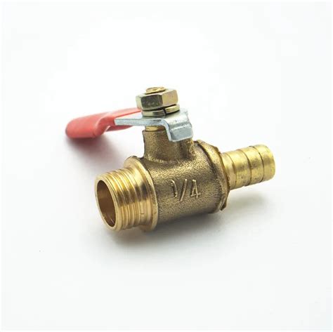 Mm Hose Barb X Bsp Male Thread Two Way Brass Ball Valve For Oil