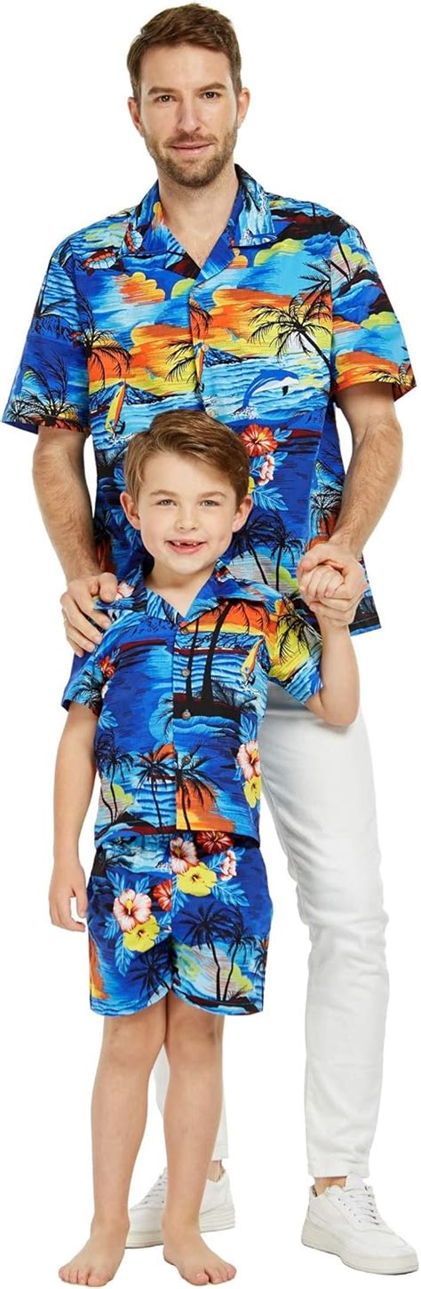 Amazon Matching Father Son Hawaiian Luau Outfit Men Shirt Boy