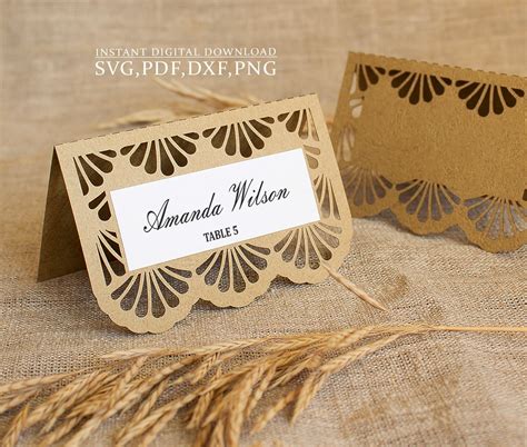 Place Card Template Svg Wedding Place Card Thanksgiving Etsy Uk