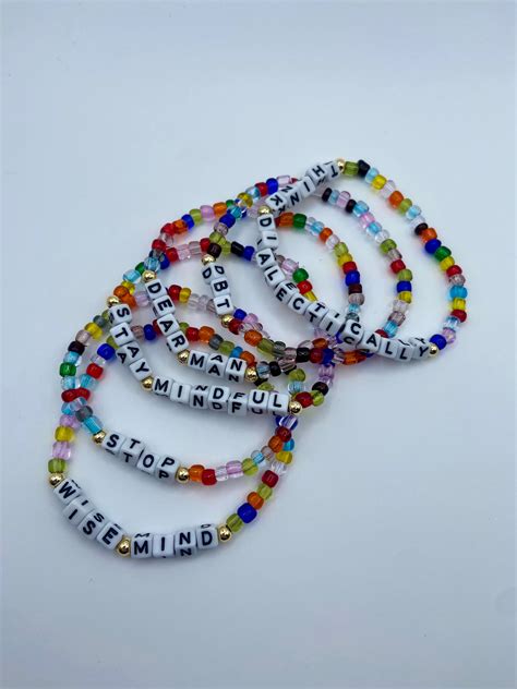 DBT Therapy Handmade Beaded Bracelets Mental Health Awareness Gift