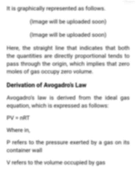 SOLUTION: Avogadro's law formula , Derivation of Avogadro's law , limitations of Avogadro's law ...
