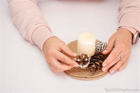 Rustic Candle Holder Christmas Centerpiece