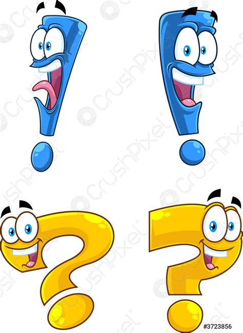 Funny Question Mark Cartoon Characters Stock Vector 3723856 Crushpixel