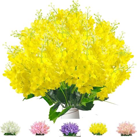 6 Pcs Artificial Flowers Bouquets Wisteria Hyacinth Fake