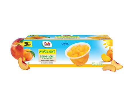 Diced Peaches In 100 Juice 20 Pack Dole® Sunshine