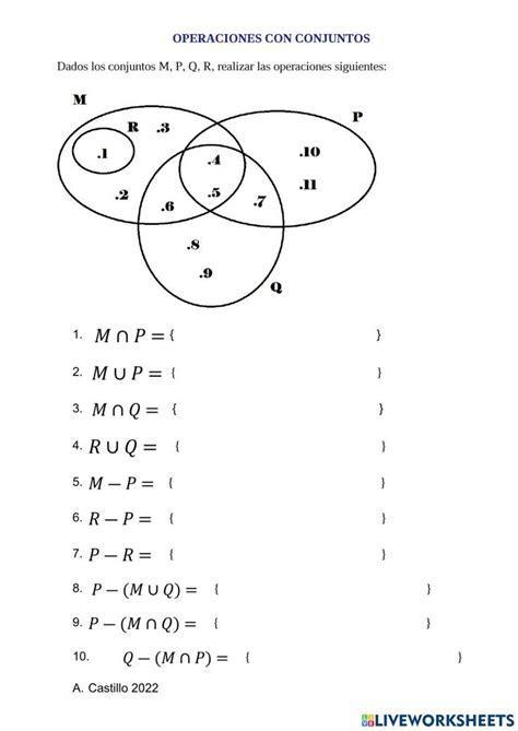 Operaciones Con Conjuntos Online Pdf Worksheet Sistema Del Cuerpo