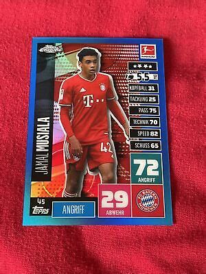 Jamal Musiala Topps Chrome Bundesliga Match Attax Blue Refractor Rookie