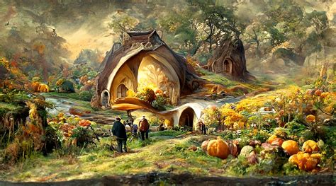 Living In Hobbiton The Shire Autumn 5 Ai Generated Artwork