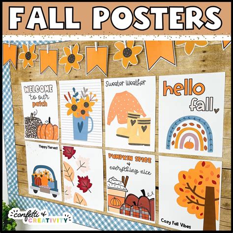 Fall Bulletin Board Posters Fall Classroom Decor September Classroom ...