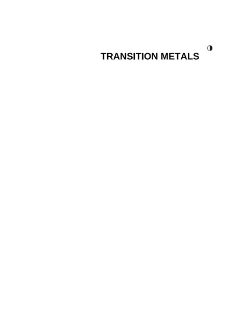 Solution Transition Metals Explained Glossary And Elements Chromium