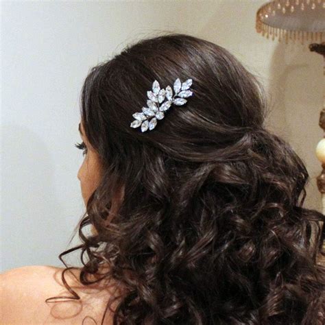 Jakawin Bride Crystal Wedding Hair Piece Rhinestone Hair