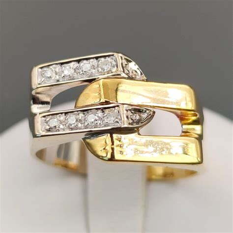 Carati Oro Giallo Anello Ct Diamante Catawiki