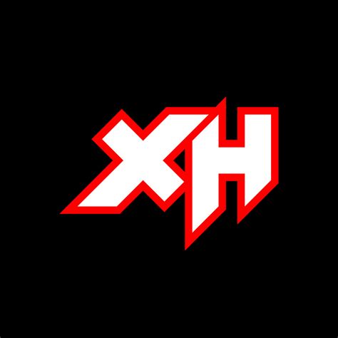 Diseño Del Logotipo Xh Diseño Inicial De La Letra Xh Con Estilo De Ciencia Ficción Logotipo Xh