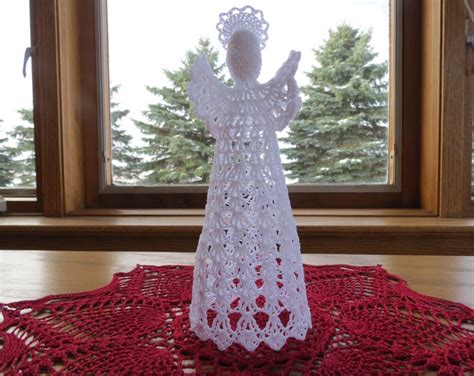 Angel Christmas Tree Topper White Tall Crochet Angel Angel Etsy