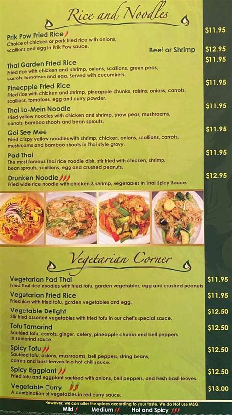 Thai Garden Menu Keene Nh