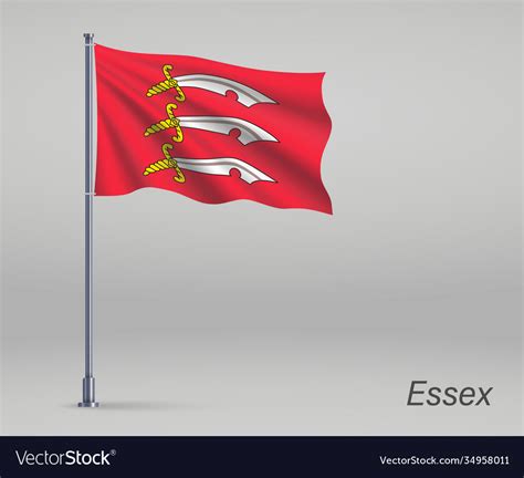 Waving Flag Essex County England Royalty Free Vector Image