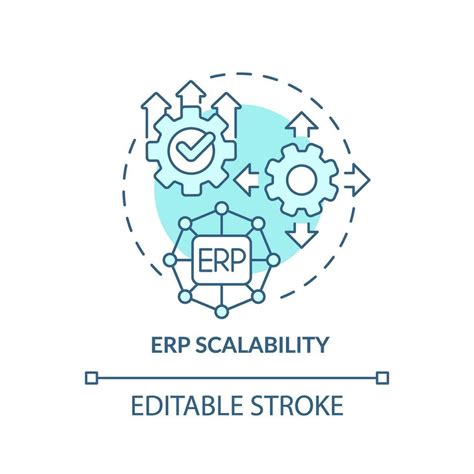 Editable Erp Escalabilidad Azul Icono Concepto Aislado Vector Empresa Recurso Planificación