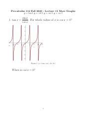 Lecture 15 Tangent Graphs 7 Pdf Precalculus 112 Fall 2023 Lecture