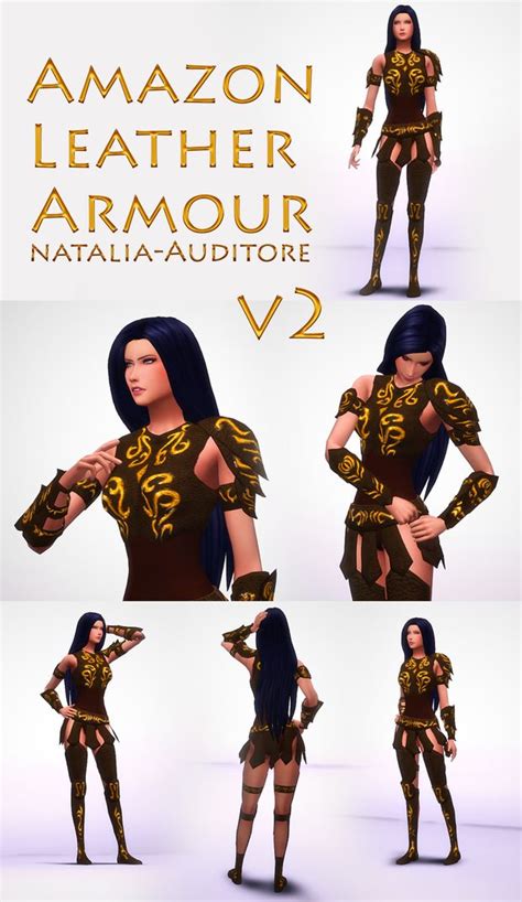 Amazon Leather Armour 2 Natalia Auditore On Patreon Sims 4 Sims