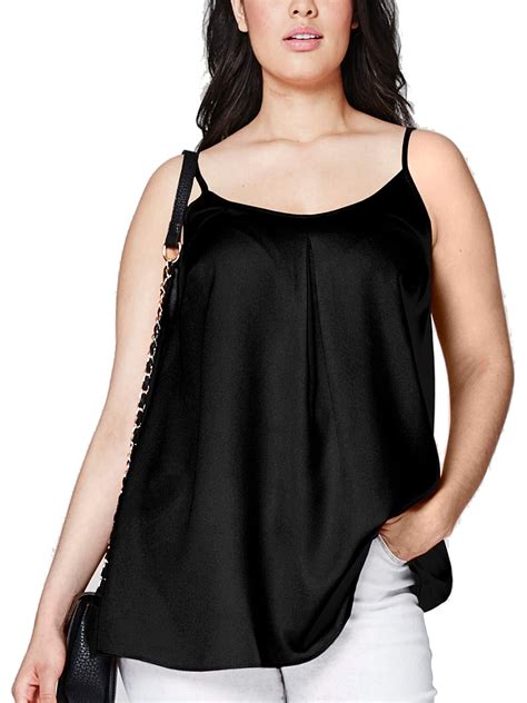 Capsule Capsule Black Pleat Front Woven Cami Top Size 10 To 30