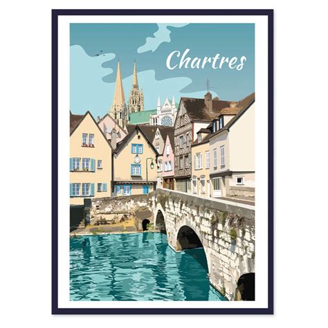 Chartres Poster affiche image encadrée Cadr Aven