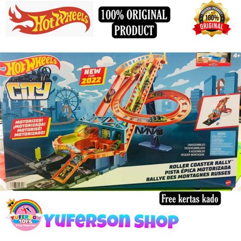 Jual Hot Wheels Hotwheels City Roller Coaster Rally Track Set Shopee Indonesia