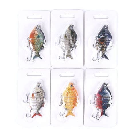 6PCS Lot Multi Jointed Fishing Lures Swimbait Bait Hooks Crankbait 6